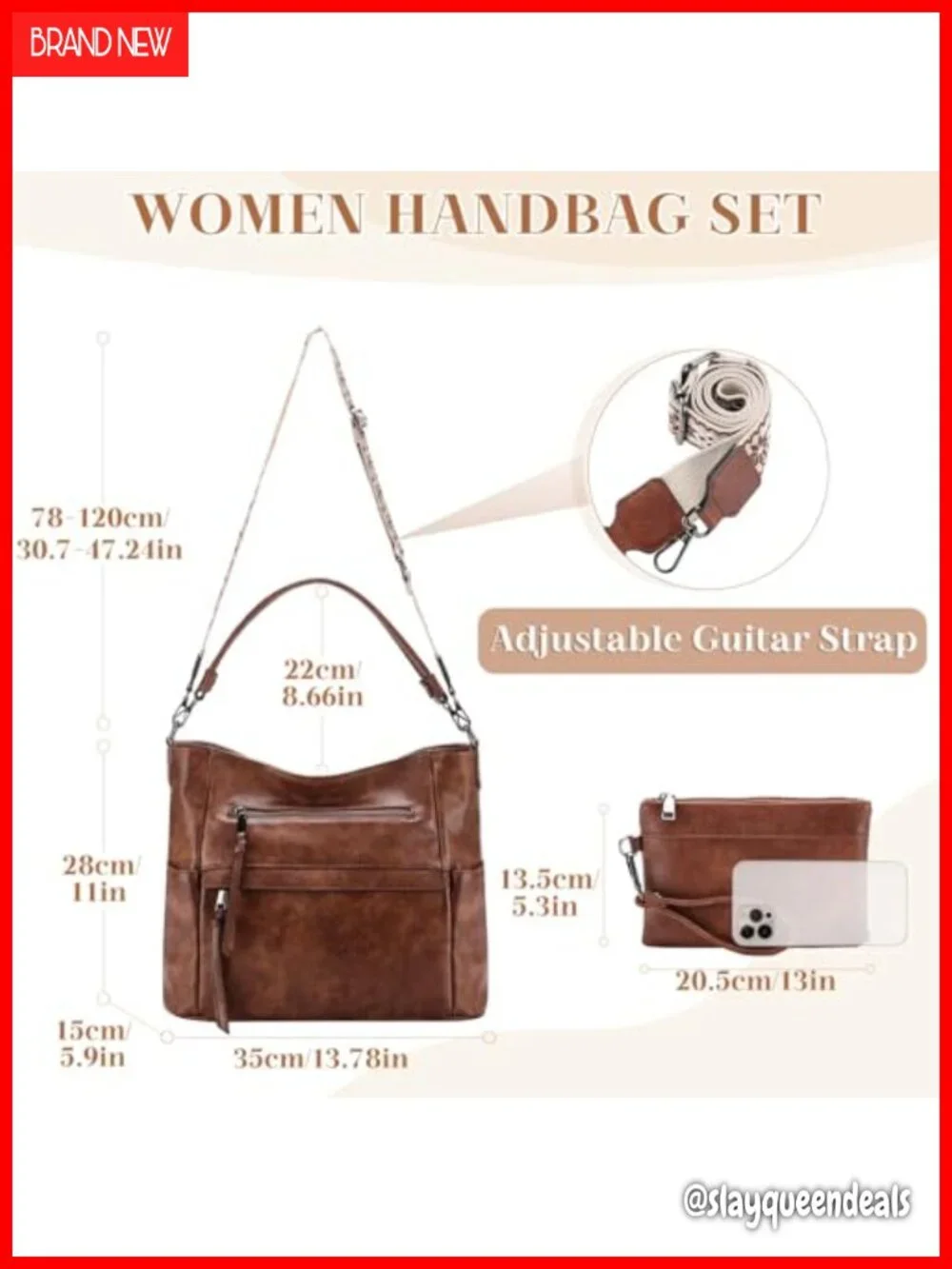 Large Hobo Purse with RFID Wallet Set, Roomy Women Purse